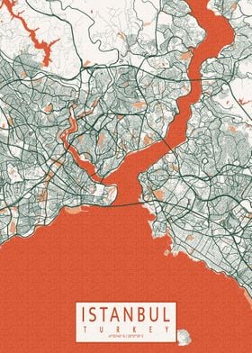 Istanbul Map Bohemian