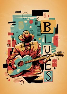 Vintage Blues Music Poster