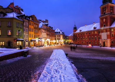 Warsaw Old Town In Winter