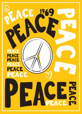 Peace Yellow Pop Art 