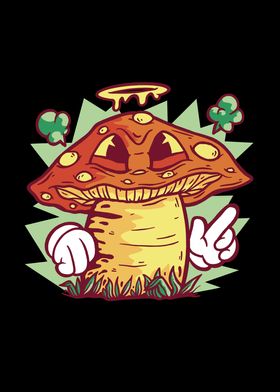 Trippy cartoon mushroom