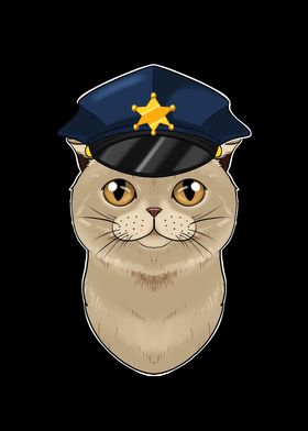 Police Scottish Fold Cat