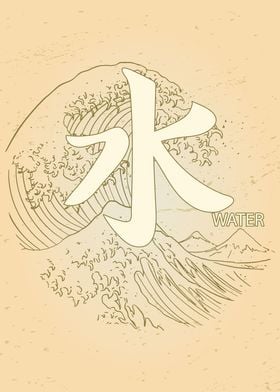 Great Wave Water Kanji