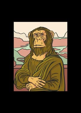 Monkey mona lisa painting