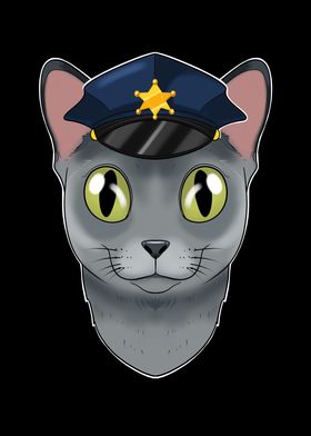 Police Russian Blue Cat