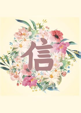 Japanese Kanji Believe