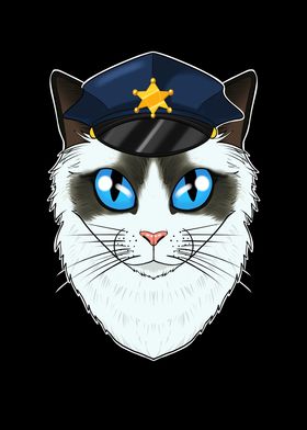 Cat Police Officer Cartoon Anime Style Animal Sticker for Sale by  AnimalArtPhotos