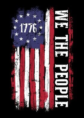 US American flag 1776 we t
