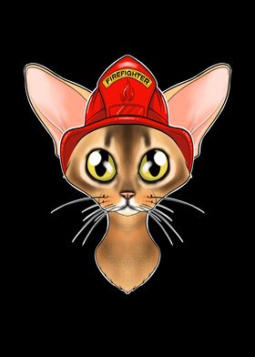 Firefighter Abyssinian Cat