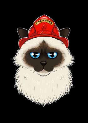 Firefighter Birman Cat