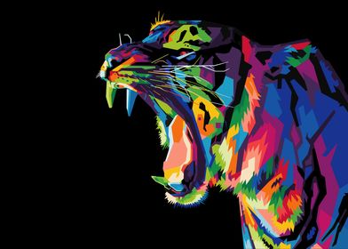 colorful tiger head 