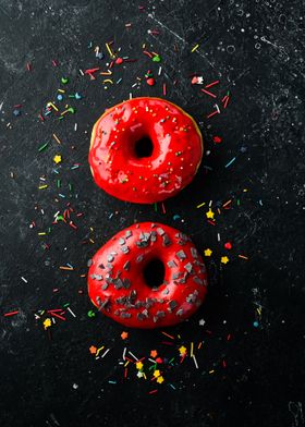 Red sweet donut