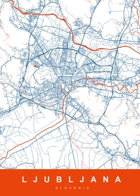 LJUBLJANA Map SLOVENIA