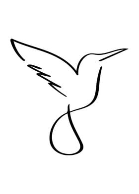 Bird Line Art Minimal