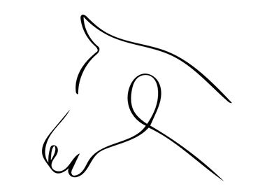 Horse Line Art Minimal