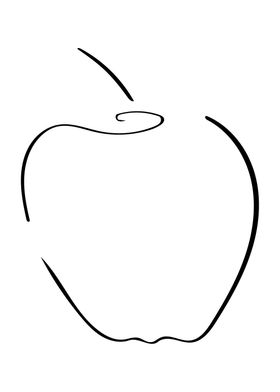 Apple Line Art Minimal