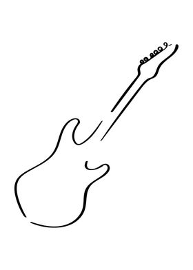 EGuitar Line Art Minimal