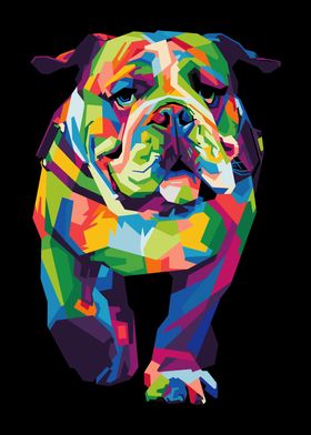 colorful bulldog pop art