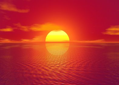 red sun water