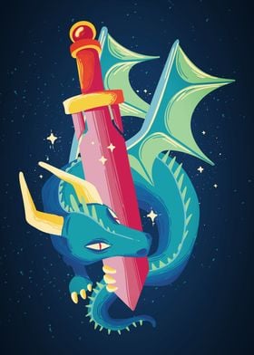 Creative Dragon With Sword