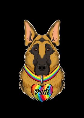 German Shepherd LGBTQ Flag