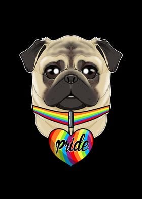 Gay Pride Pug LGBT Dog Sunglasses  Poster for Sale by