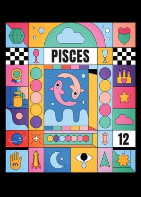 Abstract Pisces Zodiac