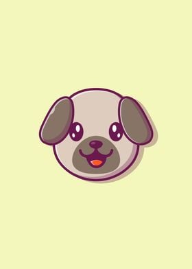 Cute Dog Face Cartoon' Poster by catalyst vibes | Displate