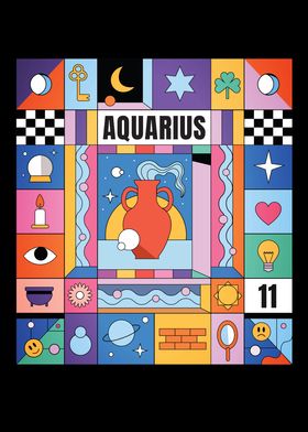 Aquarius Abstract Zodiac