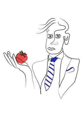 Man with tomatto
