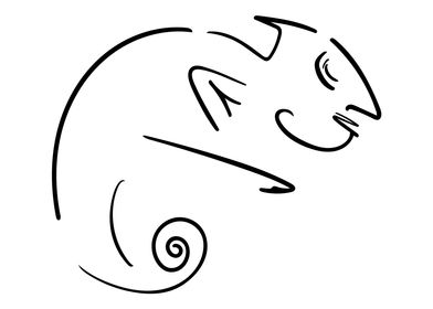 Chameleon Line Art Minimal