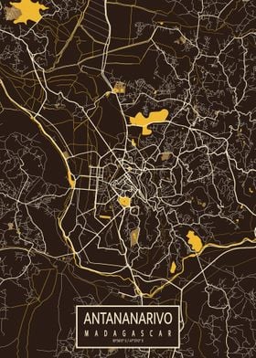 Antananarivo Map Pastel