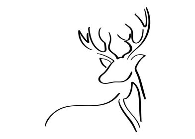 Elk Line Art Minimal