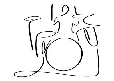 Drummer Line Art Minimal