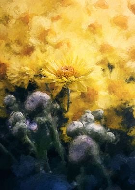 yellow chrysanthemum art