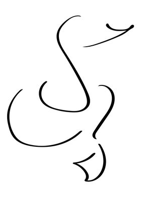 Duck Line Art Minimal