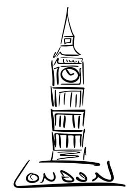 London Line Art Minimal