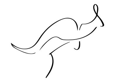 Kangaroo Line Art Minimal