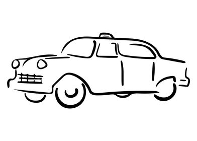 Cab Line Art Minimal