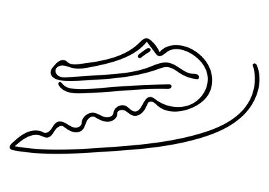 Alligator Line Art Minimal