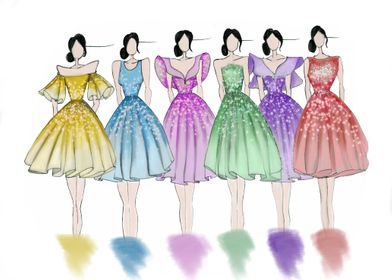 Colorful Fashion Girls