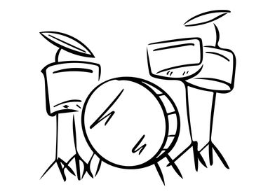 Drums Line Art Minimal