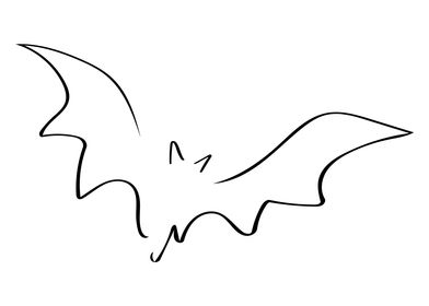 Bat Line Art Minimal