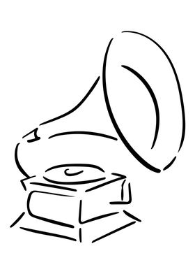 Gramophone Line Art Minima