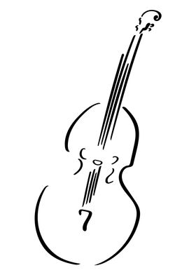 Cello Line Art Minimal