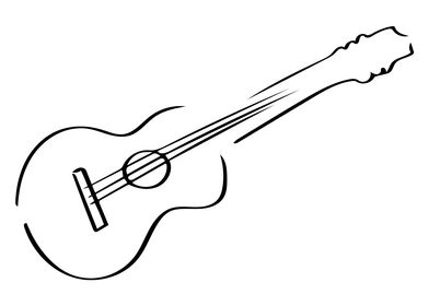 Guitar Line Art Minimal