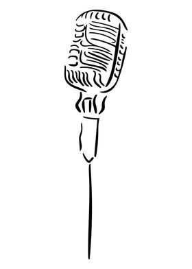 Microphone Line Art