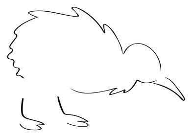 Kiwi Line Art Minimal