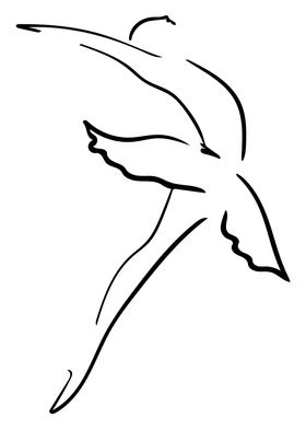 Ballerina Line Art Minimal