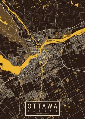 Ottawa City Map Pastel